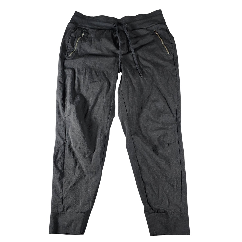 Athleta Trekkie North Jogger Pants Black Women's Size 14‎ Zip Pockets Drawstring